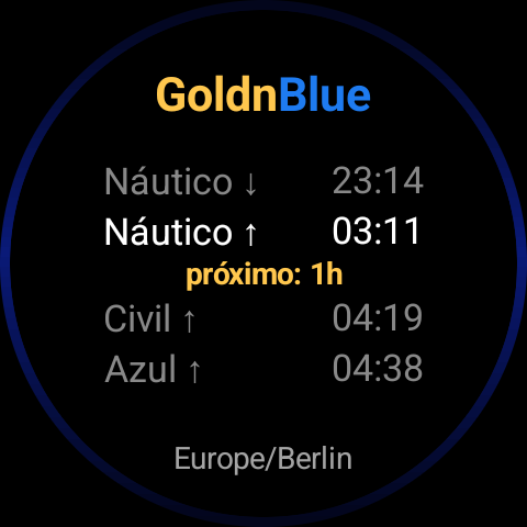 Tarjeta de GoldnBlue por la noche, anillo azul marino uniforme y profundo